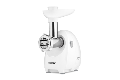 Masina de tocat carne Zelmer ZMM4080B, 1900W,  2,5 kg/min, 3 site, cutit reversibil, accesoriu carnati, alb